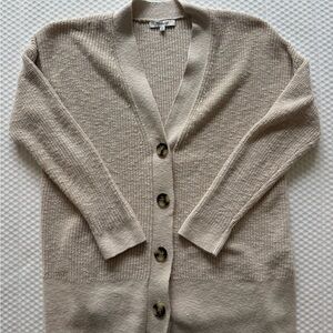 Madewell Cream Cardigan Sweater V-Neck Ribbed